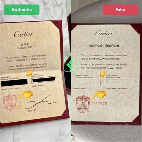 cartier certificate replica